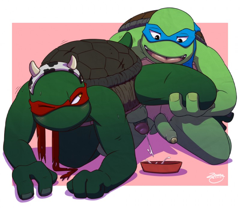 leonardo and raphael (teenage mutant ninja turtles) created by granitemcgee