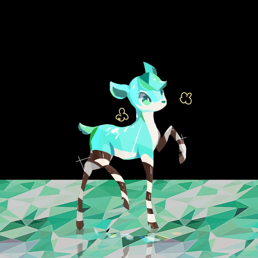 blue_body feral gem glistening glistening_body glistening_skin hooves prosthetic solo sakepigeon land_of_the_lustrous phosphophyllite deer elemental_creature gem_creature mammal mineral_fauna 1:1