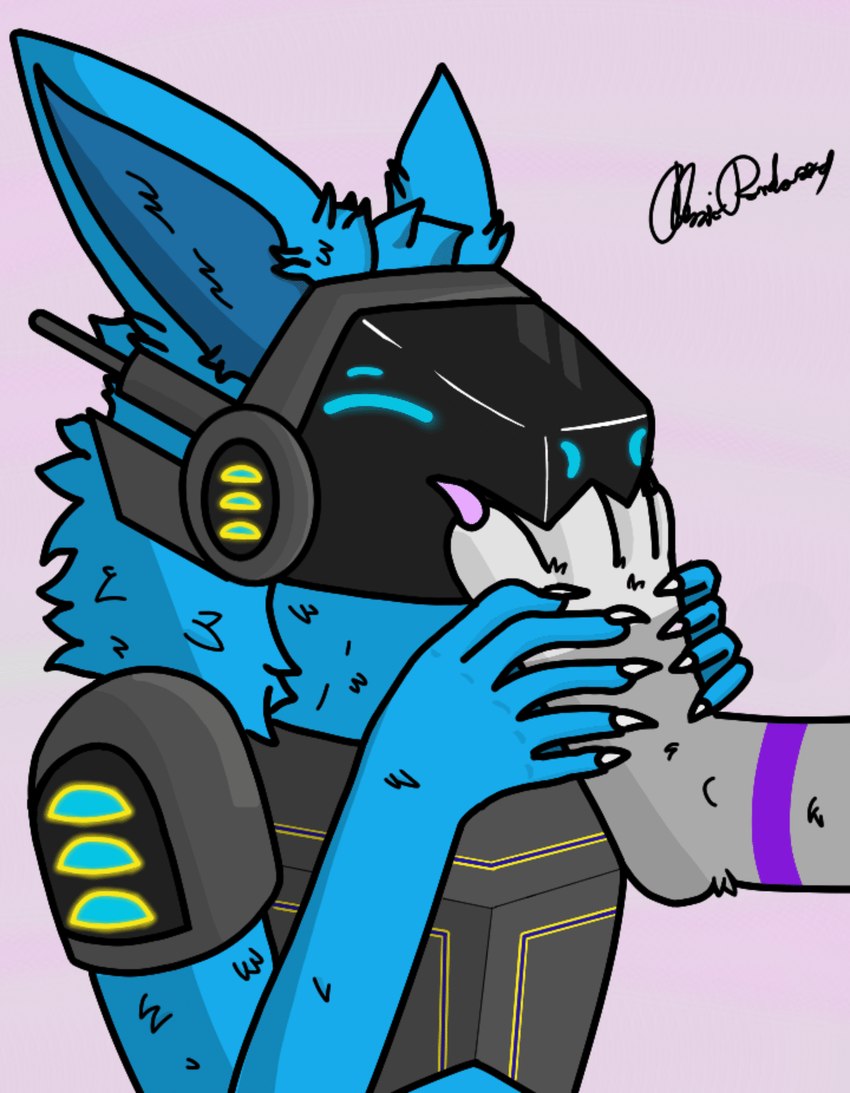 ambiguous_gender anthro asov(asov_the_protogen) claws duo feet foot_fetish foot_focus foot_grab foot_in_mouth foot_lick foot_play foot_suck licking machine male male/ambiguous paws protogen_armor protogen_visor sucking toe_claws tongue asov_the_protogen canid canine canis mammal protogen wolf digital_drawing_(artwork) digital_media_(artwork) hi_res signature