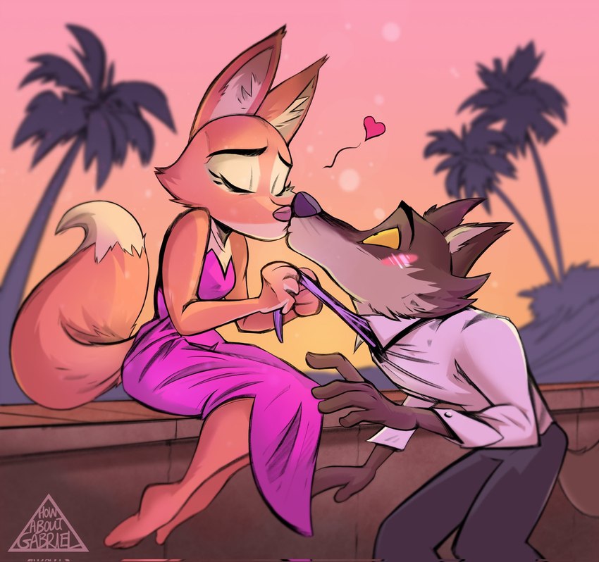 diane foxington and mr. wolf (the bad guys and etc) created by howaboutgabriel (artist)