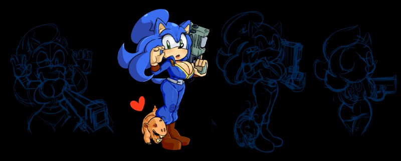 anthro big_breasts breasts cleavage clothed clothing crossgender duo female gun heart_symbol number number_on_clothing number_print print_clothing ranged_weapon simple_background solo text text_on_clothing text_print transparent_background vault_suit weapon missphase fallout microsoft sega sonic_the_hedgehog_(series) sonic_the_hedgehog eulipotyphlan hedgehog mammal naked_mole-rat rodent 2016 alpha_channel crossover english_text multiple_images