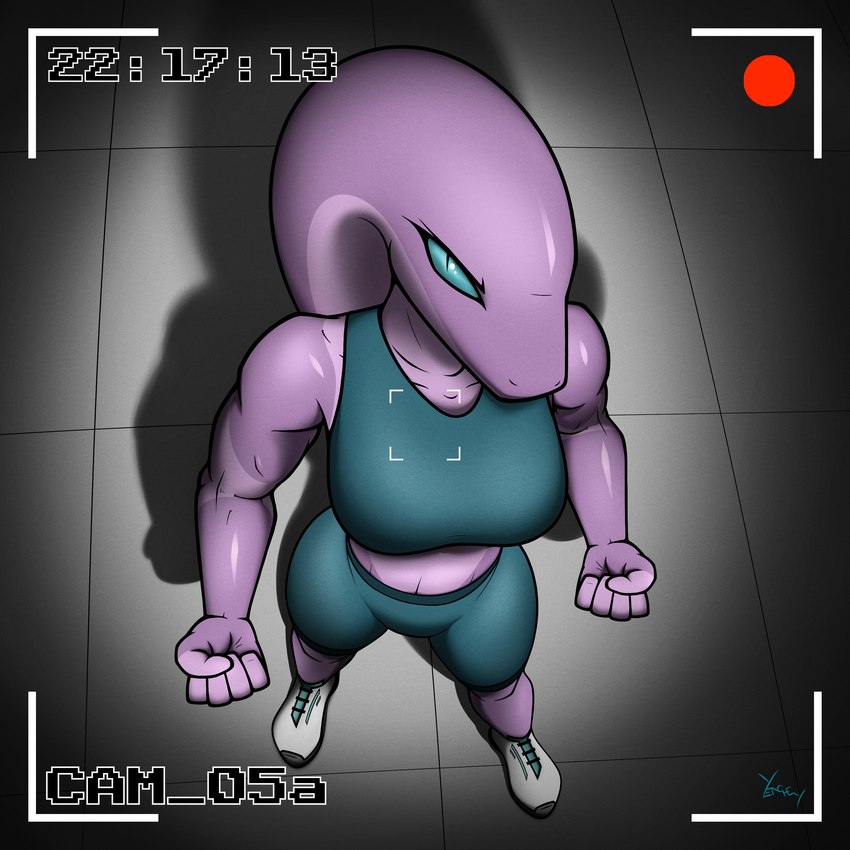 angry anthro athletic_wear belly biceps big_breasts biped blue_eyes bottomwear bra breasts camera_view clothed clothing female film_grain fist floor footwear glistening glistening_body gym_bottomwear gym_shorts head_tail looking_at_viewer muscular muscular_anthro muscular_female navel purple_body recording running_shoes shoes shorts simple_background solo sports_bra sportswear spotlight standing tail text thick_thighs tile tile_floor time topwear underwear wide_hips yenchey xenzia reptile scalie snake 1:1 absurd_res digital_media_(artwork) english_text hi_res shaded signature