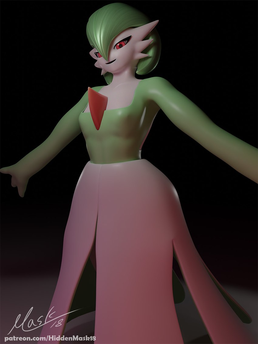 breasts clothed clothing female flat_chested hug not_furry psychic solo hiddenmask18 nintendo pokemon gardevoir generation_3_pokemon humanoid pokemon_(species) 3d_(artwork) blender_(artwork) digital_media_(artwork) hi_res