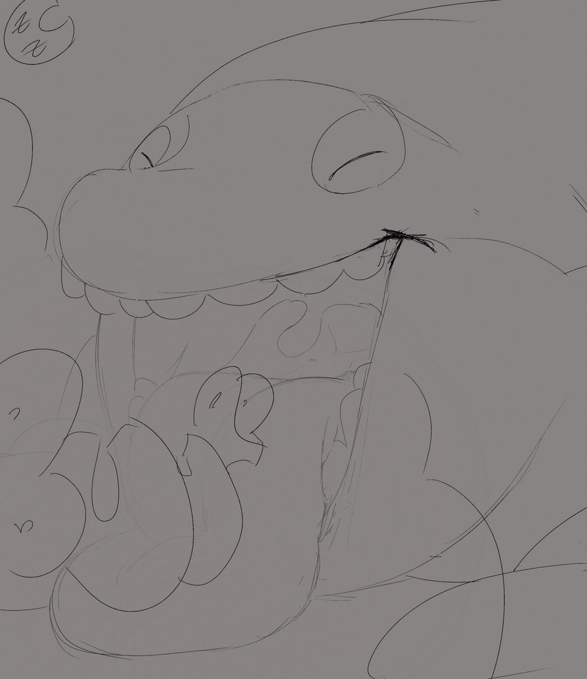 ambiguous_gender burping eyes_closed moon mouth_shot open_mouth solo teeth tongue tongue_out uvula vore unknown_artist cetacean mammal marine toothed_whale 2025 hi_res sketch