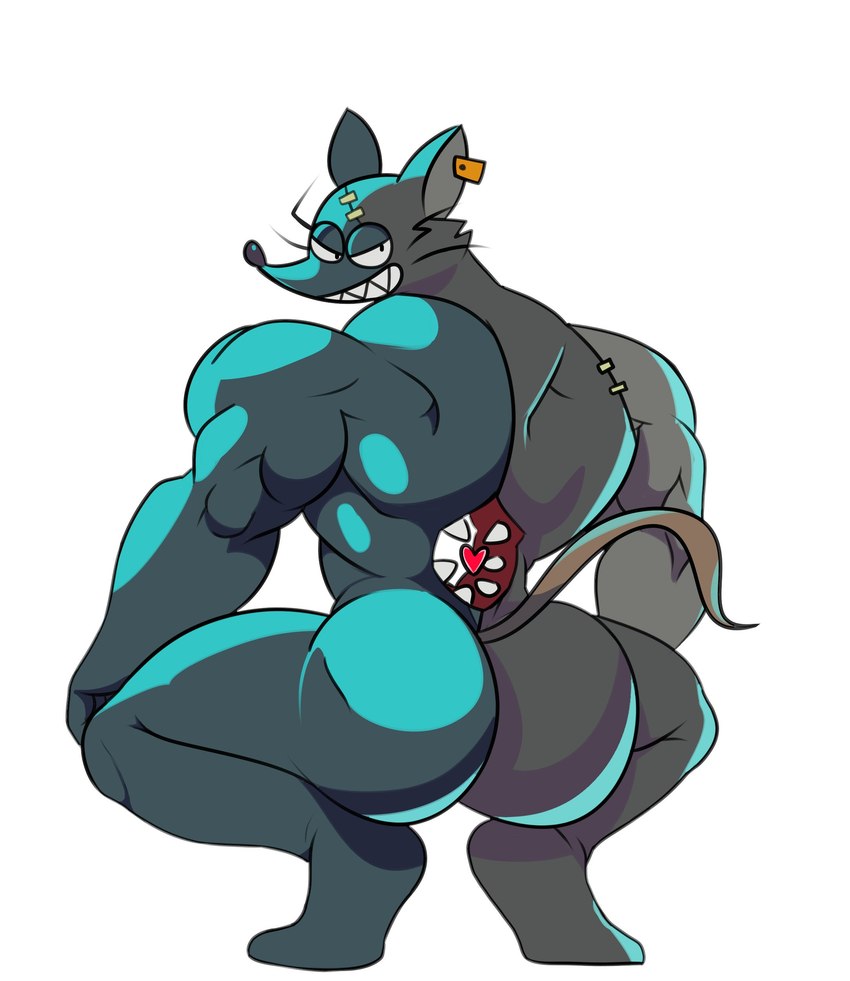 anthro big_butt big_muscles butt butt_focus crouching fur grey_body grey_butt grey_fur grin half-closed_eyes looking_back male muscular muscular_anthro muscular_male narrowed_eyes nude parody sharp_teeth simple_background smile solo spread_legs spreading teeth haizhe8 broly_culo mad_rat_dead nippon_ichi_software mad_rat_(mad_rat_dead) mammal murid murine rat rodent 2022 absurd_res hi_res meme