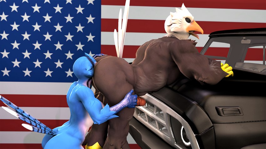 american_flag anal anthro arched_back balls bent_over big_butt bubble_butt butt duo erection eyes_closed face_in_ass feathers female female_rimming_male flag genitals hand_on_butt light_truck male male/female male_penetrated male_rimmed muscular muscular_male nude on_hood oral penetration penis pickup_truck rimming sex truck united_states_of_america vehicle vintage_car kyleroo petruz_(modeler) bird_(petruz) accipitrid accipitriform avian bald_eagle bird blue_jay corvid eagle jay_(bird) new_world_jay oscine passerine sea_eagle 16:9 3d_(artwork) digital_media_(artwork) hi_res source_filmmaker_(artwork) widescreen