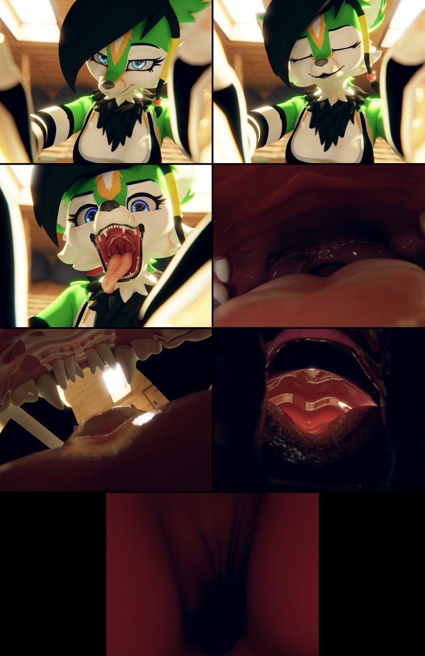 anthro biped female first_person_view internal internal_oral looking_at_viewer mouth_shot open_mouth oral_vore prey_pov solo teeth throat tongue vore azerta56 miranda_kisuki_(azerta56) canid canine fox mammal 3d_(artwork) absurd_res digital_media_(artwork) hi_res