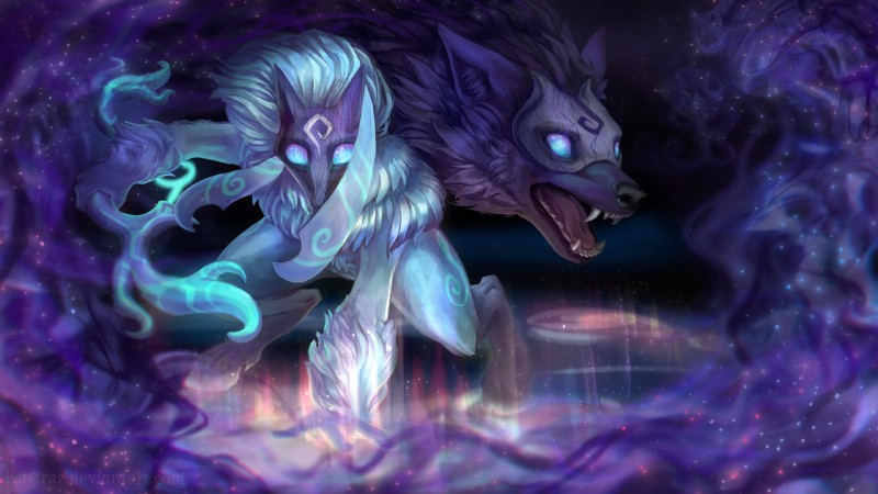 kindred, lamb, and wolf (league of legends and etc) created by kastraz