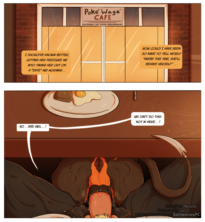 animal_genitalia animal_vulva anus balls bestiality cafe canine_genitalia canine_vulva date dialogue duo egg erection female female_on_human female_penetrated feral feral_penetrated first_person_view genitals human_on_feral human_penetrating human_penetrating_female human_penetrating_feral human_pov humanoid_genitalia humanoid_penis interspecies male male/female male_on_feral male_penetrating male_penetrating_female male_penetrating_feral male_pov narration penetrating_pov penetration penile penile_penetration penis penis_in_vagina plate public public_sex rear_view restaurant risky risky_sex sex speech_bubble stealth_sex text under_table unzipped unzipped_pants vaginal vaginal_penetration vulva zipper parooty mythology nintendo pokemon someone's_pc poppy_(someone's_pc) canid canid_demon canine demon generation_2_pokemon hellhound houndoom human mammal mythological_canine mythological_creature pokemon_(species) comic english_text hi_res