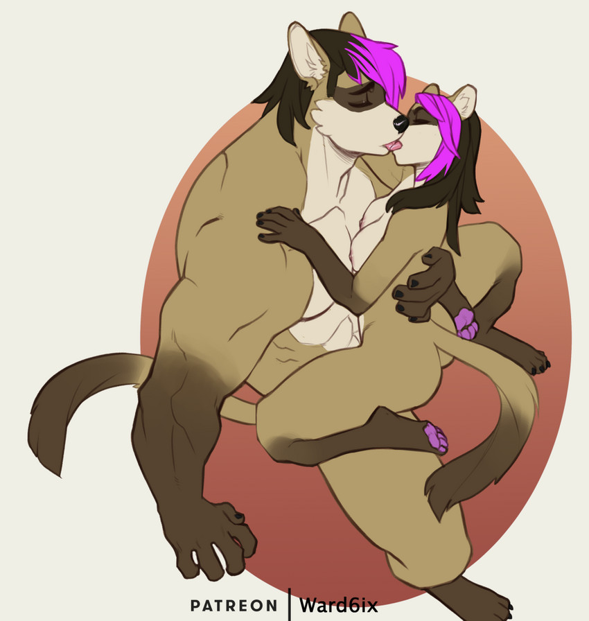 4_toes 5_fingers anthro areola breasts duo feet female fingers intraspecies kissing male male/female nipples nude selfcest square_crossover toes faint black-footed_ferret mammal mustelid musteline true_musteline weasel 2021 digital_media_(artwork)