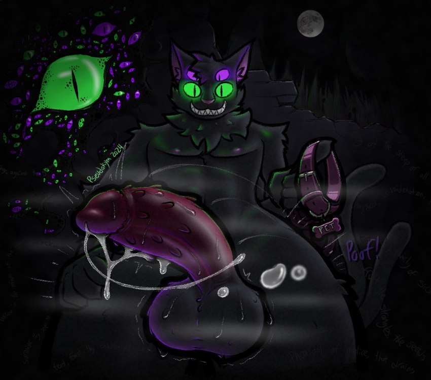 2_tails 4_arms 4_eyes animal_genitalia animal_penis anthro balls big_balls big_penis bodily_fluids cheek_tuft collar collar_tag cum cum_string darkness erection facial_tuft feline_genitalia feline_penis fluffy_balls forest full_moon genital_fluids genital_focus genitals glowing glowing_eyes green_eyes grin head_tuft holding_collar holding_object humanoid_genitalia humanoid_penis leaking_cum leaking_precum leash low-angle_view male moon motion_lines multi_arm multi_eye multi_limb multi_tail muscular muscular_male musk musk_clouds neck_tuft night nipples nude outside penile_spines penis penis_focus plant precum precum_string purple_eyes scary silhouette smile solo sweat sweaty_balls sweaty_genitalia sweaty_penis tail teeth toothy_grin tree tuft wide_hips pseudokym night_mind nick_nocturne demon eldritch_abomination eldritch_being felid feline mammal clip_studio_paint_(artwork) digital_media_(artwork)