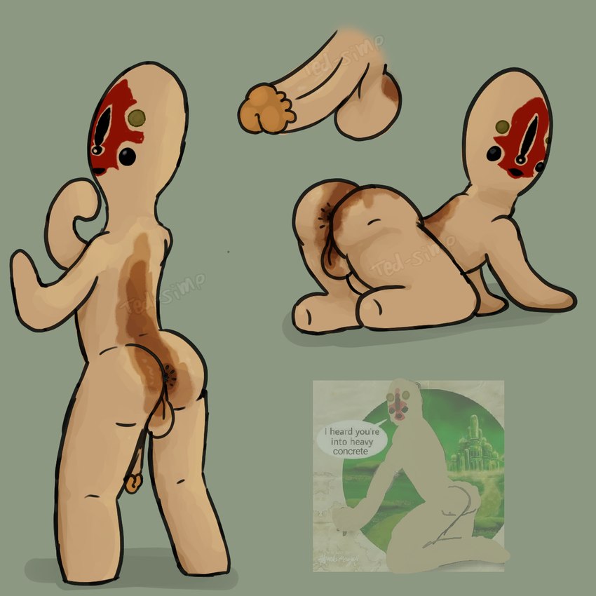 anus butt doggystyle from_behind_position genitals male meme_image not_furry penis sex simple_background solo ted-simp scp_foundation scp-173 concrete_creature humanoid 1:1 hi_res