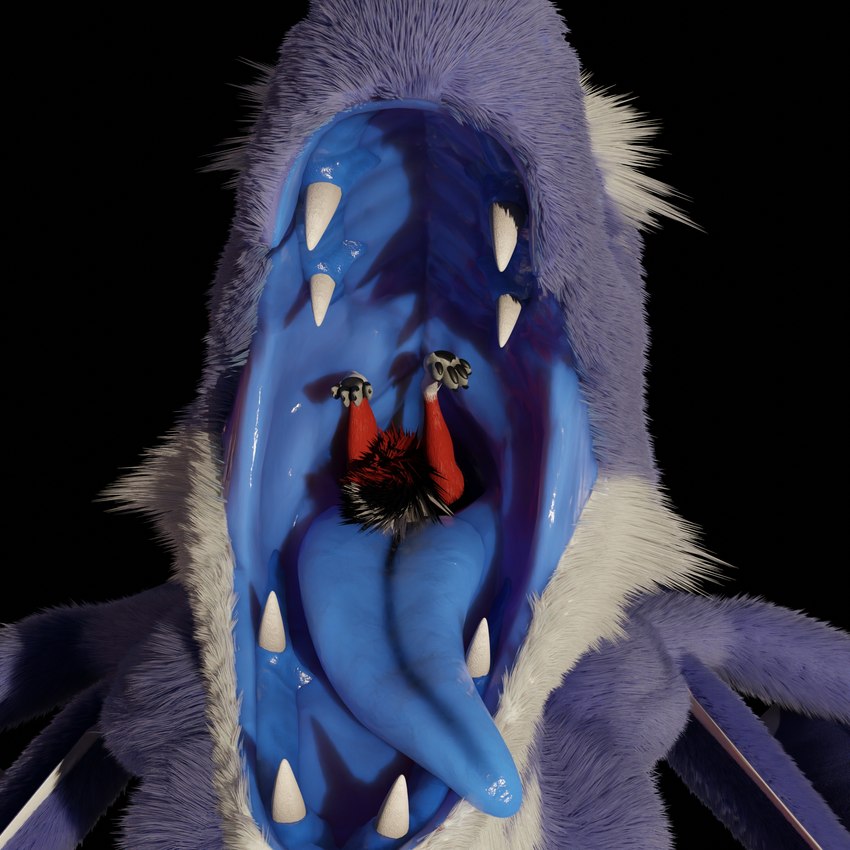 almost_fully_inside black_background blue_body blue_skin duo feeding open_mouth partially_inside simple_background vore lothar nexus_folfy rexouium rendered 1:1 3d_(artwork) digital_media_(artwork) hi_res