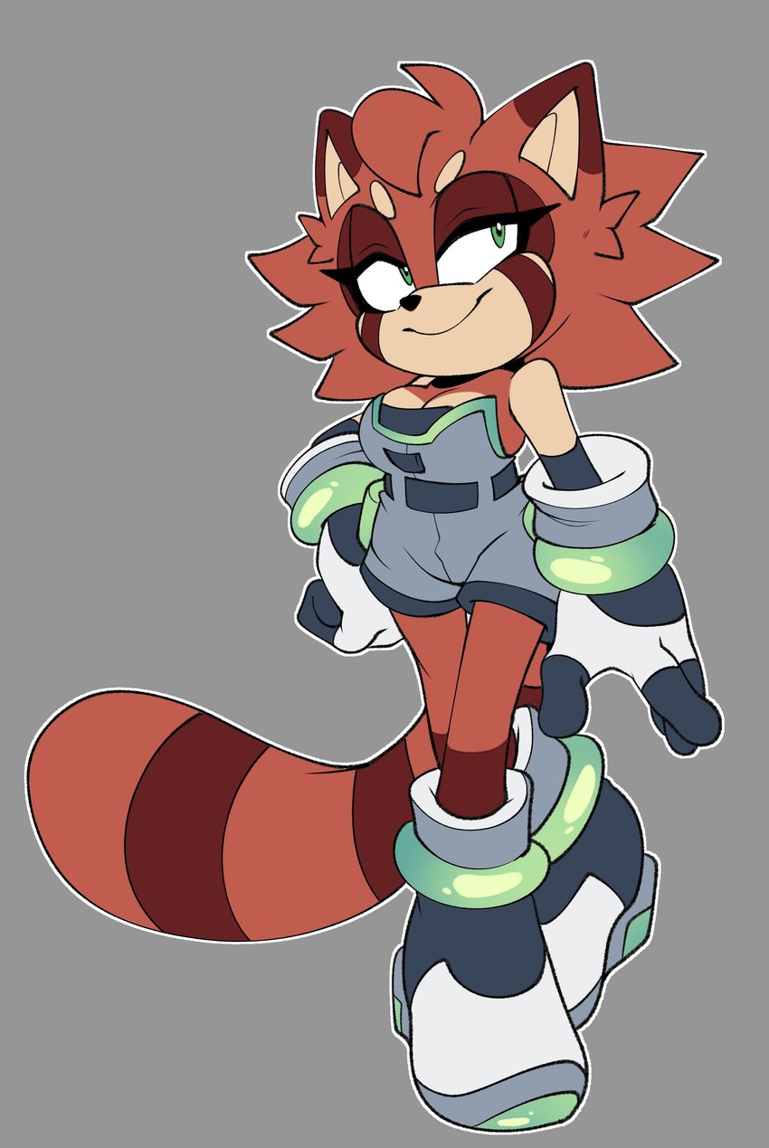 fan character and jackie the red panda (sonic the hedgehog (series) and etc) created by meowthscratched