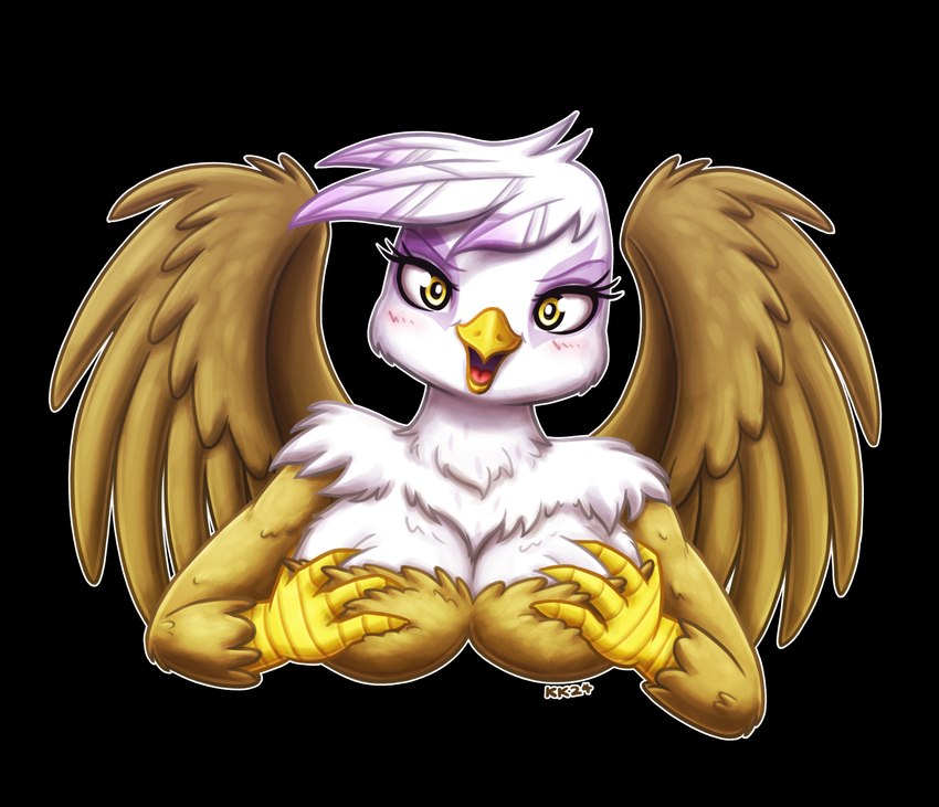 anthro arm_tuft beak big_breasts breasts brown_body brown_fur eyebrows eyelashes feather_hair feathered_wings feathers female fur hand_on_breast looking_at_viewer neck_tuft open_beak open_mouth pseudo_hair shoulder_tuft solo tuft white_body white_fur wings yellow_eyes king-kakapo friendship_is_magic hasbro my_little_pony mythology gilda_(mlp) avian gryphon mythological_avian mythological_creature 2024 alpha_channel bust_portrait hi_res portrait