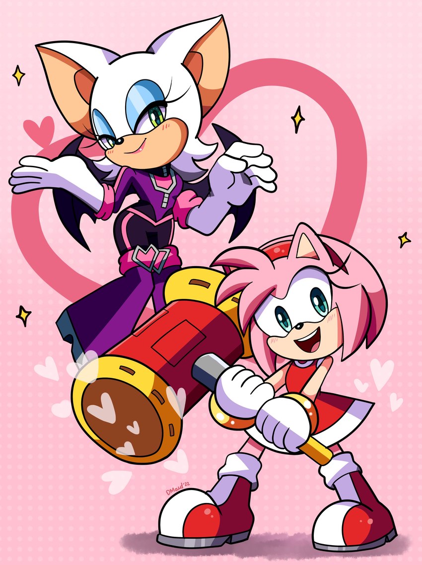 amy rose and rouge the bat (sonic the hedgehog (series) and etc) created by domestic maid