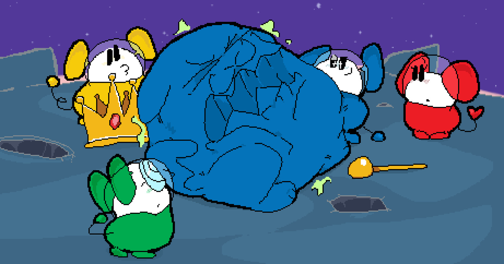 >_< alternate_universe armless belly belly_on_ground big_belly biped black_eyes blue_bodysuit blue_clothing blue_skinsuit blue_spacesuit blue_tail blush blush_lines body_outline bodysuit bubble_helmet closed_smile clothing crater crown discarded_object duckface empty_eyes eyes_closed face_imprint female foot_imprint fully_inside green_bodysuit green_clothing green_skinsuit green_spacesuit green_tail group headgear heart_tail huge_belly hyper hyper_belly imprint line_tail looking_at_another looking_at_another's_belly looking_at_belly looking_at_own_belly looking_up_at_another male male_pred male_prey monotone_bodysuit monotone_skinsuit motion_lines mouth_closed noseless o3o one_eye_half-closed outside pupils red_bodysuit red_clothing red_skinsuit red_spacesuit red_tail rumbling_stomach satisfied scepter short_legs size_difference skinsuit smaller_male smaller_pred smile soft_vore space space_helmet spacesuit standing star_pupils tail tail_orb thin_tail tight_belly tight_clothing unseen_prey unusual_ears unwilling_prey vore white_face white_pupils yellow_bodysuit yellow_clothing yellow_crown yellow_skinsuit yellow_spacesuit yellow_tail meatcanister chuchu_rocket chuchu_rocket_universe sega chubach chubei chuih chupea king_kapu felid feline felis kapukapu mammal mouse murid murine rodent 2026 digital_media_(artwork) english_description full-length_portrait hi_res pixel_(artwork) portrait