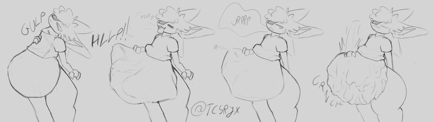 3_fingers 4_ears :3 ambiguous_anthro ambiguous_gender ambiguous_pred ambiguous_prey anthro anthro_pred anthro_prey belly belly_reduction belly_slap belly_squish bent_arm big_belly big_butt biped bodily_noises bone_breaking bone_imprints bones_in_stomach bottomless breath burp_cloud burping butt butt_expansion calling_for_help cheek_tuft claws closed_smile clothed clothed_ambiguous clothed_anthro clothing cloud_emanata compression_sound_effect crunch crushing_sound_effect death digestion digestion_noises digestion_sequence ellipsis emanata expansion exposed_belly eyes_closed face_imprint facial_tuft fatal_vore finger_claws fingers flat_chested four_frame_sequence fully_inside grey_background grey_belly gulp_(sound_effect) hair hand_imprint hand_on_throat huge_belly imprint inner_ear_fluff looking_aside looking_well-fed monotone_background monotone_belly motion_lines mouth_closed mph! muffled multi_ear neck_bulge onomatopoeia open_mouth open_smile oral_vore partially_clothed partially_clothed_ambiguous partially_clothed_anthro path_lines pointy_ears prick_ears raised_head rumbling_stomach same_size_vore satisfied_look shirt shirt_only short_hair short_sleeved_shirt short_sleeves shortened_sound_effect side_view simple_background slap slapping_own_belly slapping_self smile smoothening_bulge_digestion soft_vore solo sound_effect_variant sound_effects squish standing straight_arm stretchy_bulge struggling struggling_prey swallowing swallowing_sound_effect text thick_thighs thigh_expansion tongue tongue_out topwear topwear_only tuft twitter_handle unseen_prey unwilling_prey vore vowelless vowelless_sound_effect vowelless_vocalization tcsrjx avali avian 2024 absurd_res alternate_version_at_source artist_name digital_drawing_(artwork) digital_media_(artwork) english_description english_text hi_res portrait sequence sketch three-quarter_portrait male_(lore)