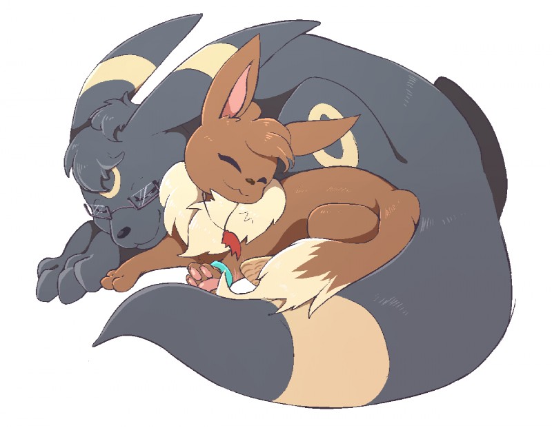 kiko the eevee and nick the umbreon (nintendo and etc) created by pata