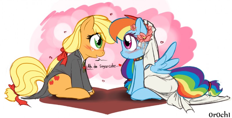 applejack and rainbow dash (friendship is magic and etc) created by 0r0ch1