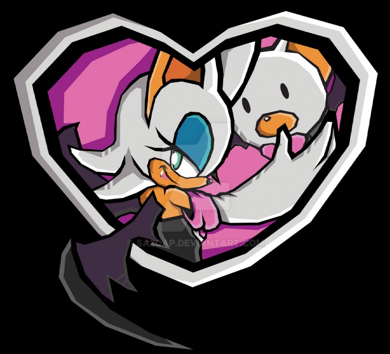 anthro balloon border clothed clothing eyeshadow facial_markings female fully_clothed fur head_markings heart_symbol inflatable lipstick looking_back makeup markings muzzle_(marking) snout snout_markings solo transparent_border white_body white_fur wings sa2oap sega sonic_battle sonic_the_hedgehog_(series) bat_cracker rouge_the_bat bat mammal alpha_channel