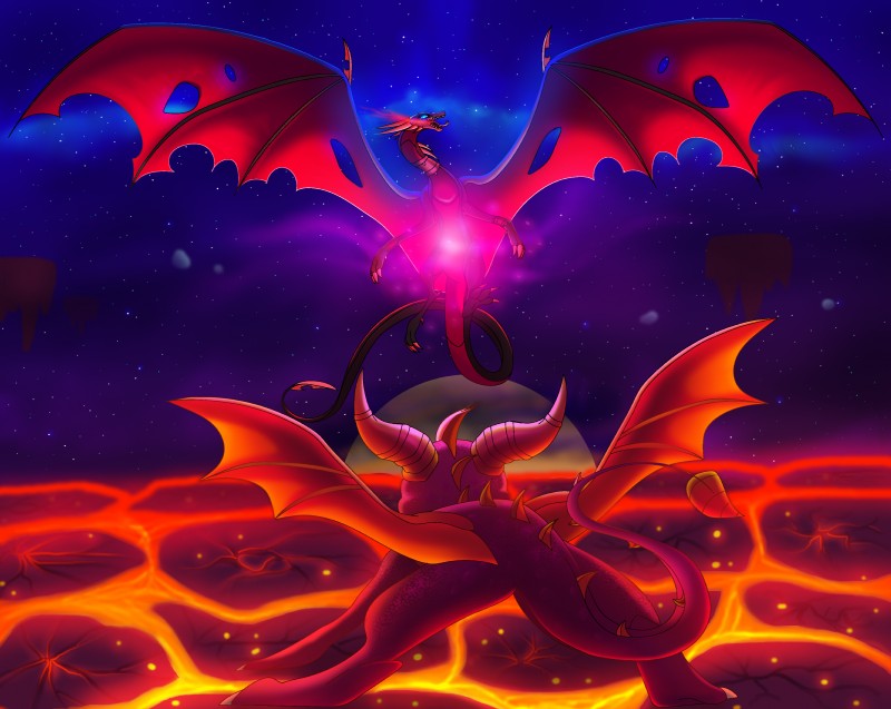 corrupt cynder, cynder, and spyro (european mythology and etc) created by plaguedogs123