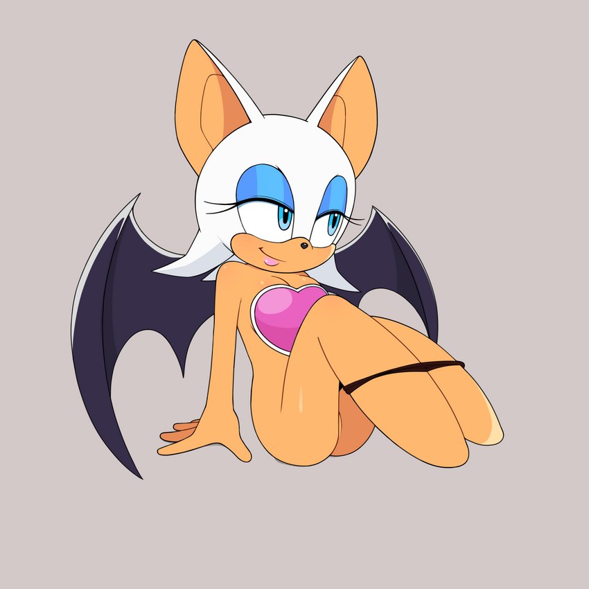 anthro armor blue_eyes bottomless breastplate breasts cleavage clothed clothing clothing_around_legs female fur lips panties panties_around_legs pink_lips simple_background smile solo unconvincing_armor underwear underwear_around_legs white_body white_fur wings loveboxf sega sonic_the_hedgehog_(series) rouge_the_bat bat mammal 1:1 hi_res