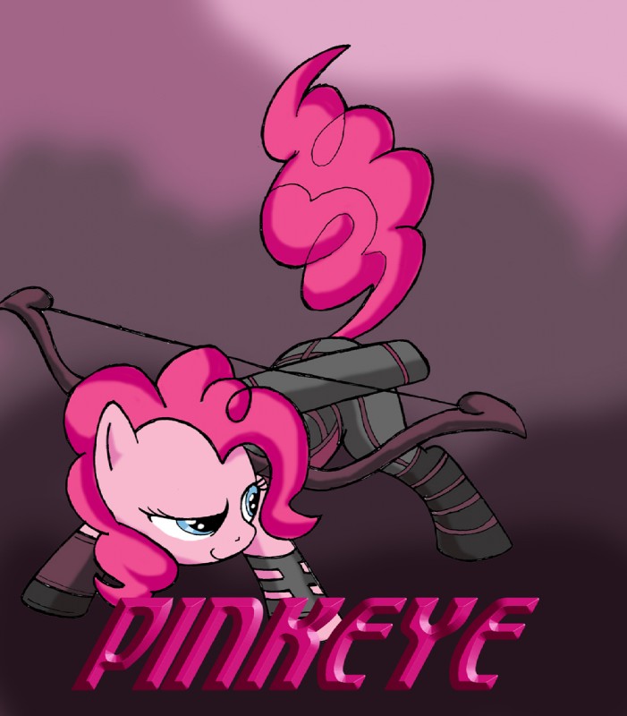 arrow_(weapon) blue_eyes bow_(weapon) clothing cosplay female feral fur hair parody pink_body pink_fur pink_hair quadruped quiver_(object) ranged_weapon solo weapon kenichi-shinigami friendship_is_magic hasbro marvel my_little_pony the_avengers hawkeye pinkie_pie_(mlp) earth_pony equid equine horse mammal pony 2012 crossover