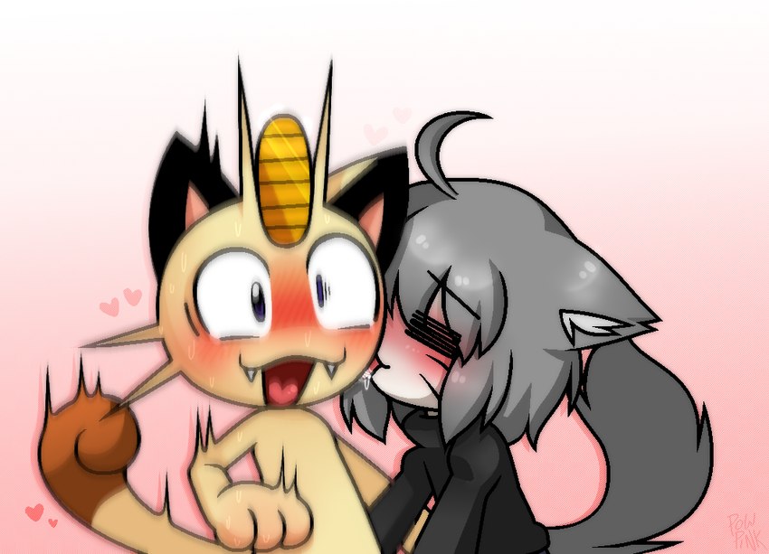 black_clothing black_ears black_topwear blush blushing_profusely bodily_fluids cheek_lick clothing coin crossover_ship curled_tail cute_fangs duo ears_down eyes_closed face_lick fangs floating_hearts gold_(metal) grey_hair hair heart_eyes heart_symbol inner_ear_fluff koban_(coin) licking male male/male markings motion_blur motion_lines open_mouth pivoted_ears saliva saliva_string scar short_hair tail teeth tongue tongue_heart tongue_out topwear tuft whisker_markings whiskers wide_eyed powpink09 melty_blood nintendo pokemon tsukihime type-moon neco-arc_chaos animal_humanoid cat_humanoid felid felid_humanoid feline feline_humanoid generation_1_pokemon humanoid mammal mammal_humanoid meowth neco_spirit pokemon_(species) 2024 crossover digital_drawing_(artwork) digital_media_(artwork)