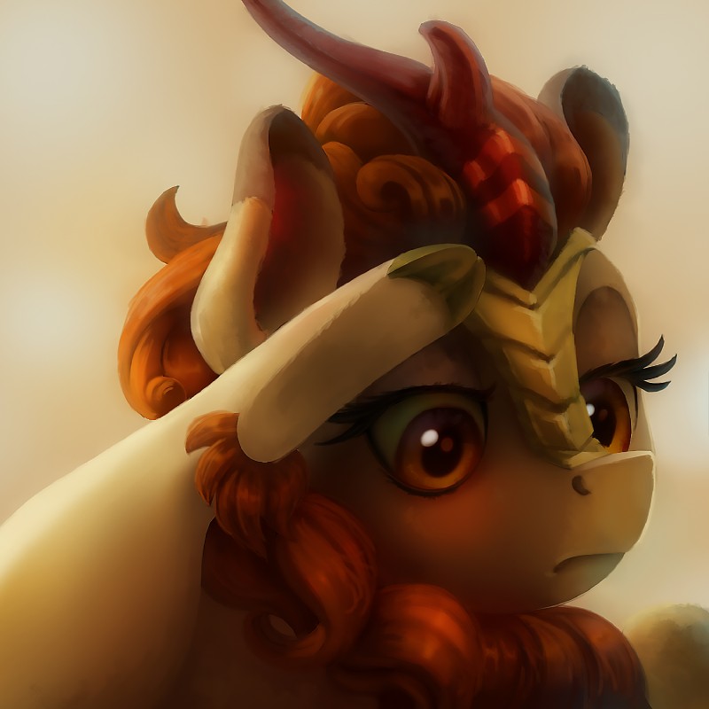 female feral gesture hair red_hair salute solo gor1ck asian_mythology chinese_mythology east_asian_mythology friendship_is_magic hasbro my_little_pony mythology autumn_blaze_(mlp) dragon kirin mythological_creature mythological_scalie scalie 1:1 bust_portrait digital_media_(artwork) hi_res portrait yellow_theme