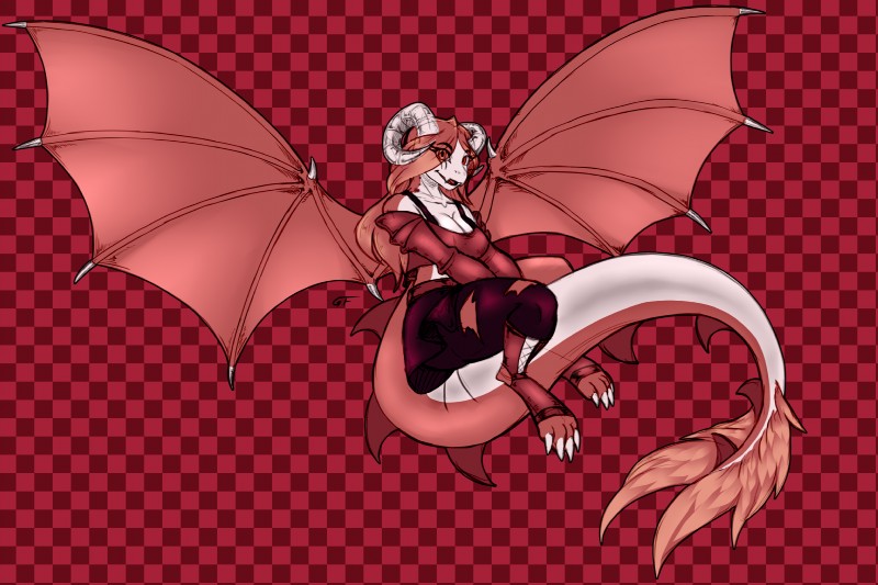 clothed clothing female simple_background solo tail gf mythology dragon mythological_creature mythological_scalie scalie 3:2 hi_res