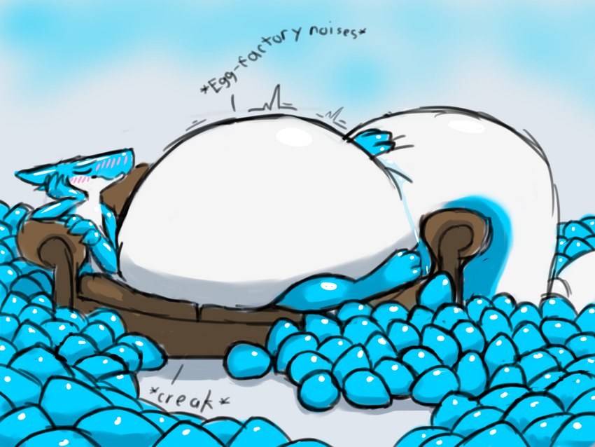 ambiguous_fluids ambiguous_gender anthro belly big_belly big_tail blue_body blue_egg blush bodily_noises creaking different_sound_effects egg egg_inflation emanata excessive_eggs excessive_oviposition eyes_closed fumes furniture furniture_noises glistening holding_head huge_belly hyper hyper_belly leaking lying multi-word_onomatopoeia multiple_oviposits on_side onomatopoeia oviposition relaxing simple_background sofa solo sound_effects tail text thick_tail white_body firolina firo_(firolina) scent_dragon 2022 4:3 hi_res