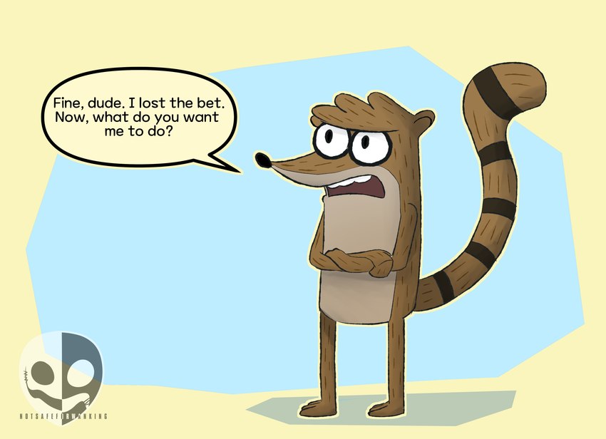 rigby (cartoon network and etc) created by notsafeforwanking