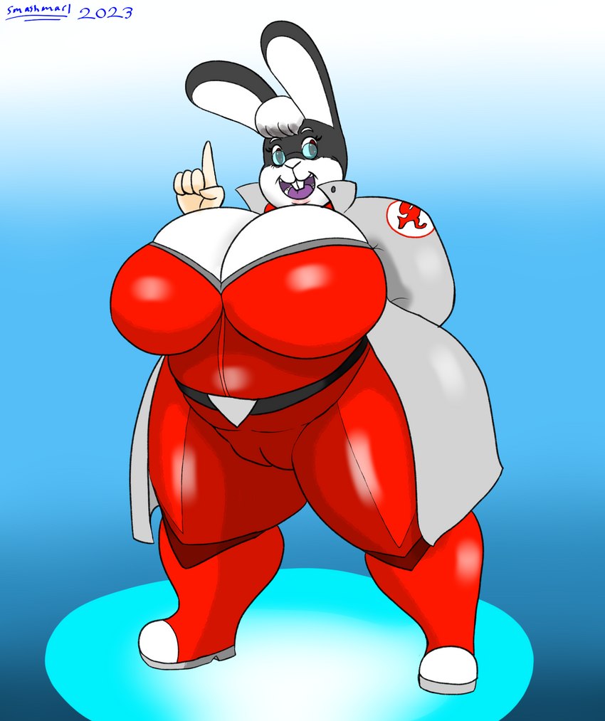 anthro big_breasts big_butt breasts butt crossgender female mature_female overweight solo smashmael nintendo star_fox peppy_hare lagomorph leporid mammal rabbit hi_res