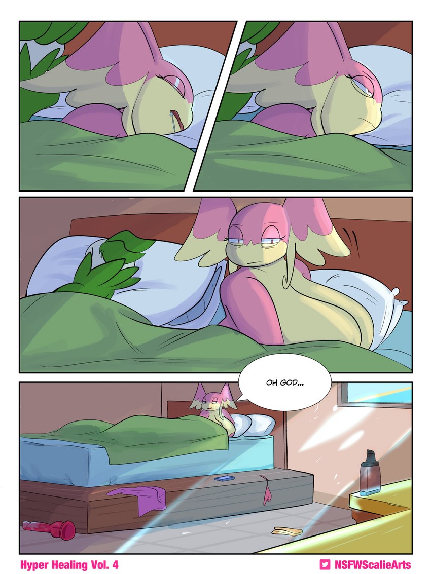 anthro big_breasts breasts clothing female huge_breasts hyper hyper_breasts nude panties pink_body sleeping slightly_chubby thick_thighs underwear wide_hips goopyarts nintendo pokemon raina_(goopyarts) arboliva audino generation_5_pokemon generation_9_pokemon pokemon_(species) 3:4 comic hi_res