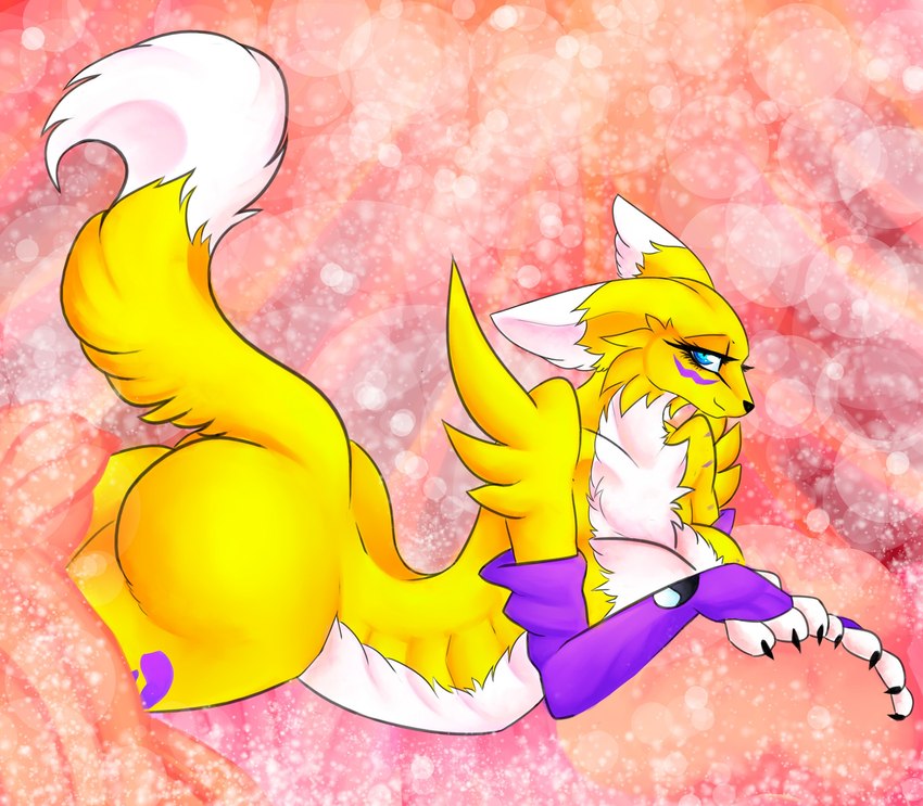 anthro breasts butt claws exposed_breasts female nude solo cassielink bandai_namco digimon canid digimon_(species) mammal renamon absurd_res digital_media_(artwork) hi_res sketch