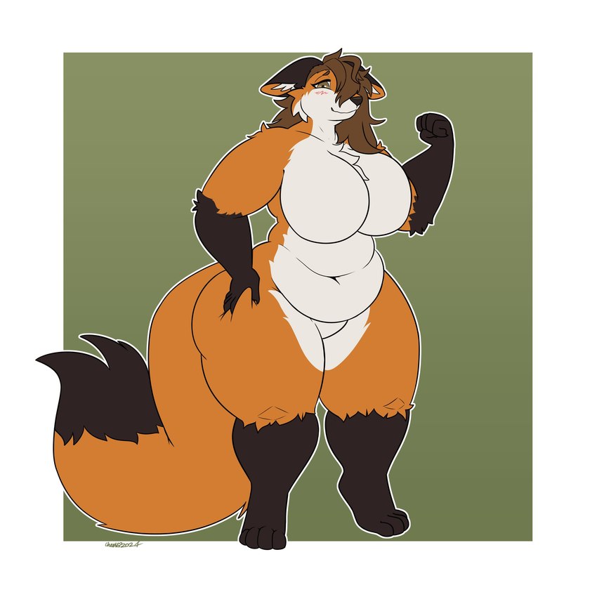 anthro belly belly_expansion belly_folds belly_overhang belly_rolls bent_arm big_belly big_breasts big_butt black_body black_fur blush body_expansion breast_expansion breasts butt butt_expansion butt_from_the_front buxom chubby_cheeks curvy_figure digitigrade double_chin ears_back ears_down embarrassed expansion featureless_breasts featureless_crotch female fit_to_fat flustered fur growth hair hair_over_eye hand_on_hip huge_breasts huge_thighs leg_grab long_hair love_handles orange_body orange_fur overweight overweight_anthro overweight_female pivoted_ears plumping solo squish thick_arms thick_thighs thigh_grab thigh_squish voluptuous voluptuous_female weight_gain white_body white_fur cheeki fuzz_(fuzzmaster98) canid canine fox mammal red_fox true_fox 1:1 hi_res trans_(lore) trans_woman_(lore)