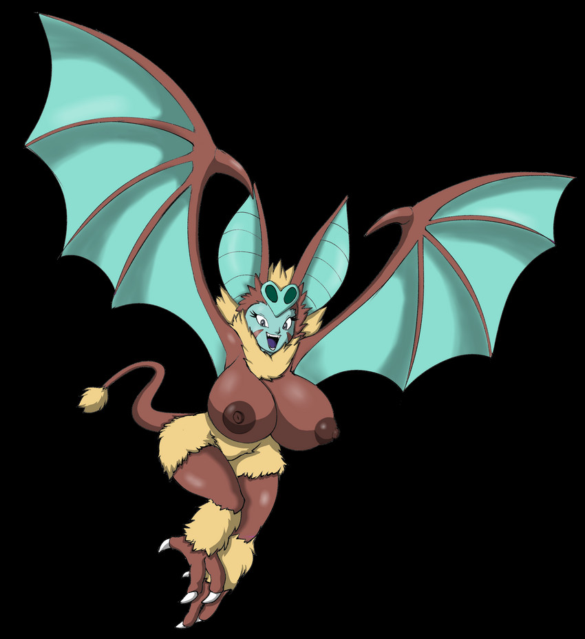 big_breasts big_ears blue_eyes breasts brown_body fangs feet female flying fur hair huge_breasts looking_at_viewer nipples nude open_mouth puffy_nipples simple_background smile solo tail tail_tuft talons teeth toes tuft wings ravrous dragon_quest dragon_quest_xi square_enix animal_humanoid bat bat_humanoid fruity_succubat humanoid mammal mammal_humanoid succubat_(dragon_quest) absurd_res alpha_channel digital_media_(artwork) hi_res