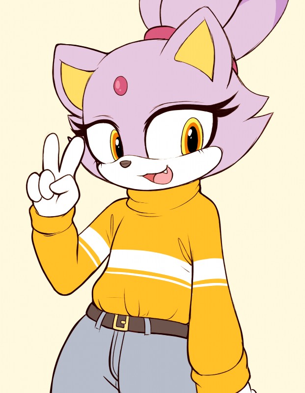 blaze the cat (sonic the hedgehog (series) and etc) created by moozua