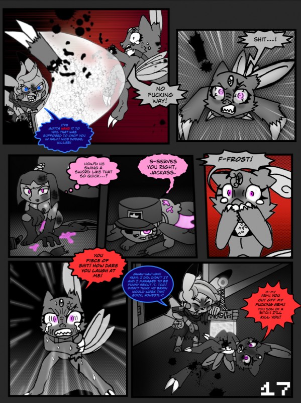 abuse after_sex ambiguous_gender amputation battle blood bodily_fluids damage dialogue fan_comic female garden_of_eden glowing glowing_eyes gore group melee_weapon punny_pika sword text violence weapon bluebean nintendo pokemon fan_character eeveelution generation_1_pokemon generation_2_pokemon generation_3_pokemon generation_4_pokemon generation_6_pokemon mammal mawile pikachu pokemon_(species) rodent sneasel sylveon weavile comic english_text greyscale hi_res monochrome unavailable_at_source