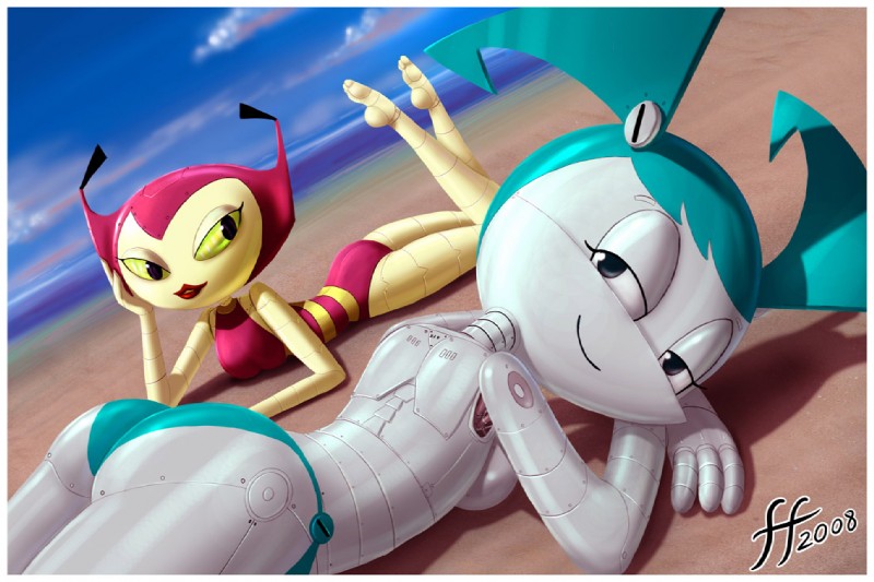 jenny wakeman and princess vega (my life as a teenage robot and etc) created by fernando faria