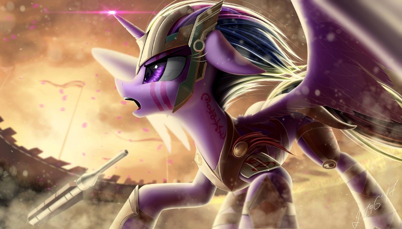 arena armor day detailed_background feathered_wings feathers female fur hair horn open_mouth outside purple_body purple_eyes purple_fur purple_hair sky solo teeth tongue wings zigword friendship_is_magic hasbro my_little_pony mythology twilight_sparkle_(mlp) equid equine mammal mythological_creature mythological_equine winged_unicorn 2017 digital_media_(artwork) hi_res