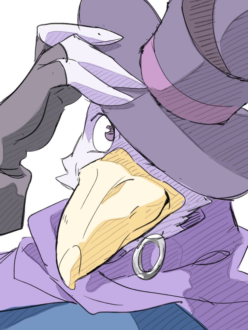 anthro clothed clothing hat headgear headwear looking_at_viewer smile top_hat crystaltaco7 foretales volepain_(foretales) avian bird pelecaniform shoebill 3:4 hi_res