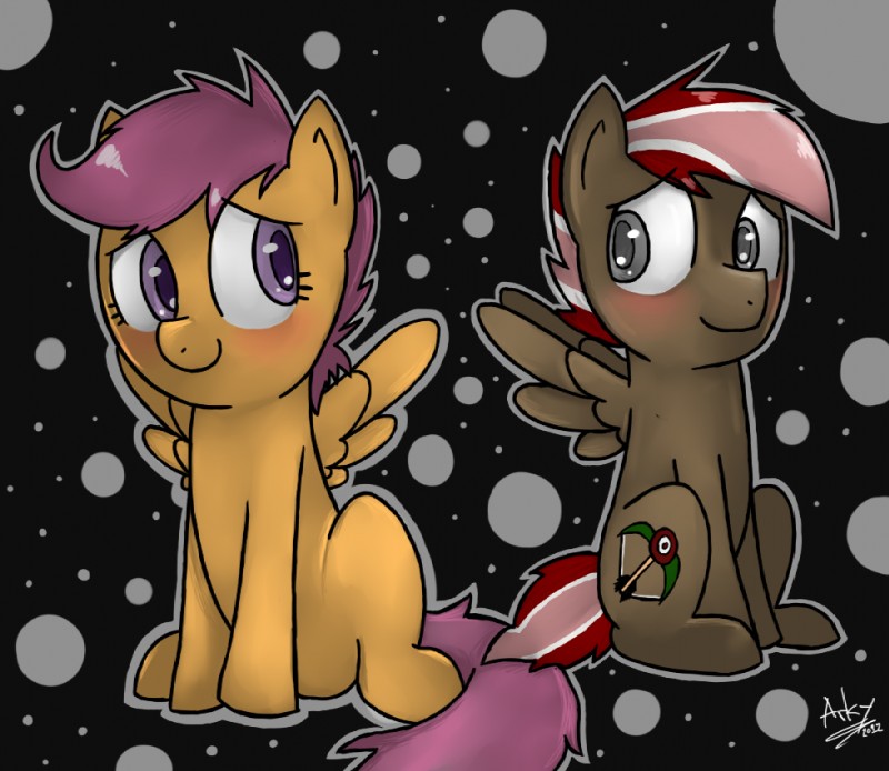 fan character, orion, and scootaloo (friendship is magic and etc) created by arkypony