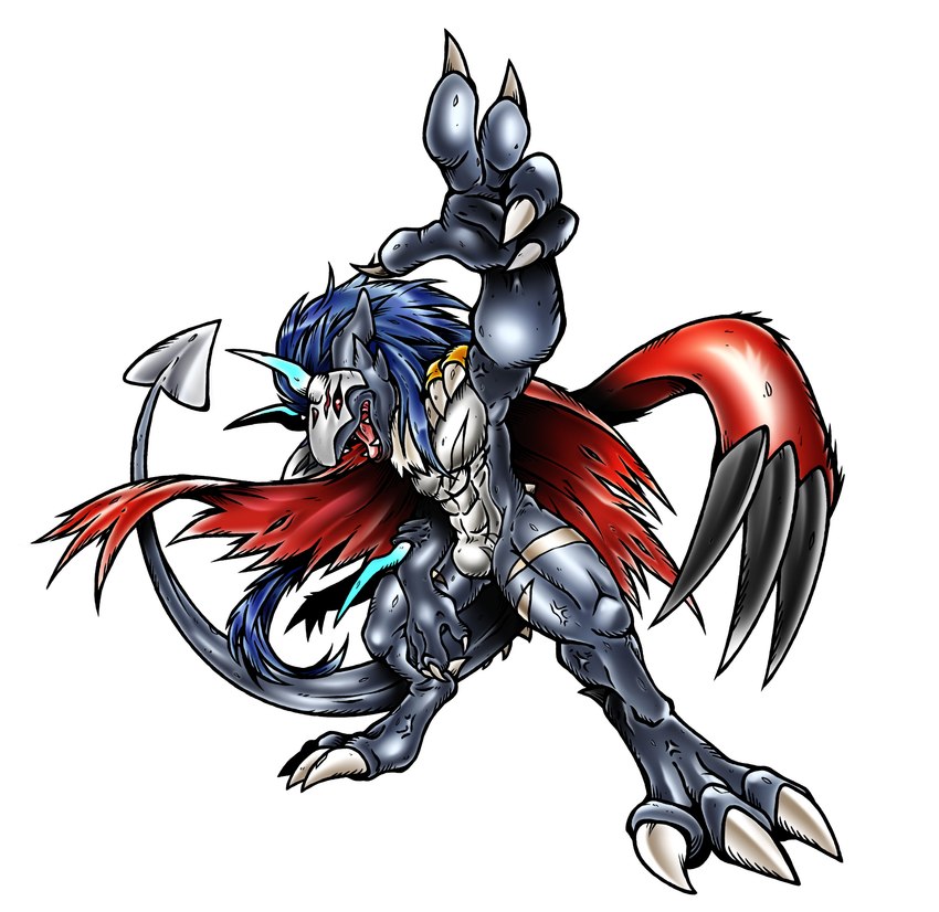 armor dark evolved hair male tail el_poyomon bandai_namco digimon mythology fan_character yami_the_veemon dragon fanmon mythological_creature mythological_scalie reptile scalie absurd_res hi_res