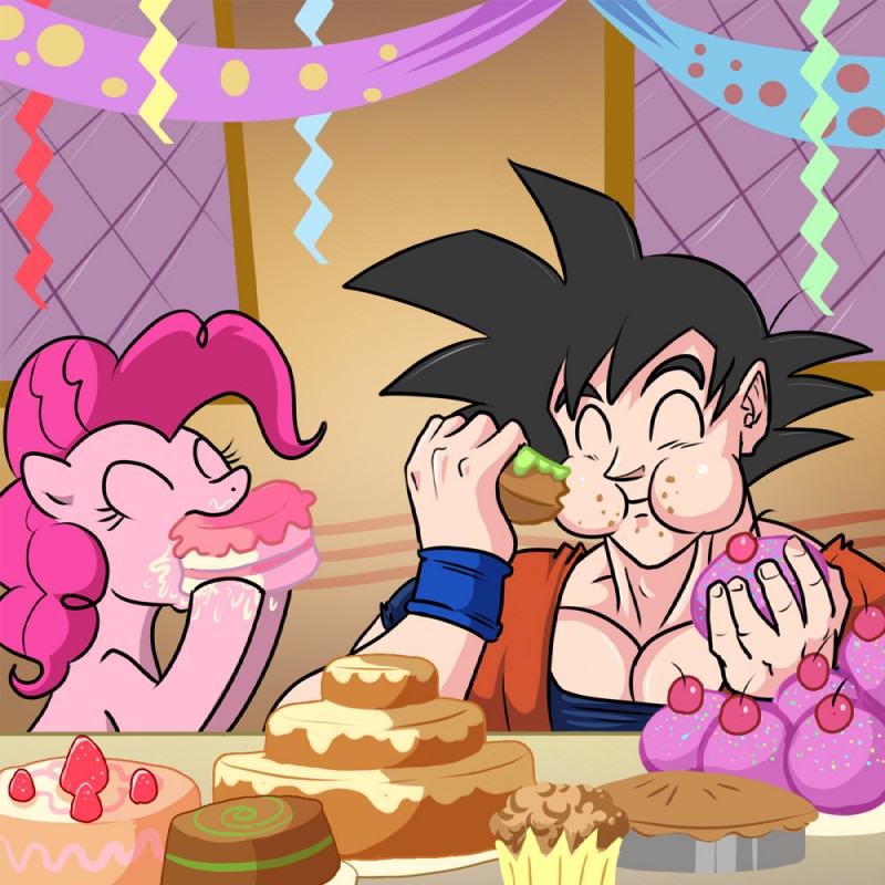 goku and pinkie pie (friendship is magic and etc) created by madmax