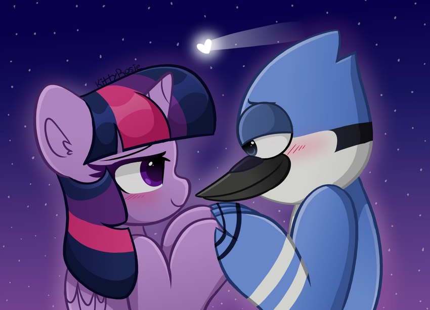 mordecai and twilight sparkle (friendship is magic and etc) created by kittyrosie