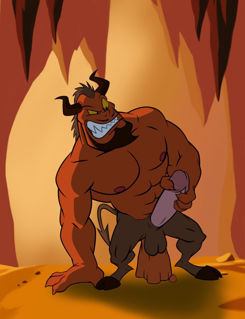 anal balls beard cloven_hooves erection facial_hair genitals hooves horn humanoid_genitalia humanoid_penis male masturbation muscular muscular_humanoid muscular_male penile penile_masturbation penis rock solo toony unguligrade dilgearwolfang animaniacs warner_brothers satan demon humanoid satyr hi_res