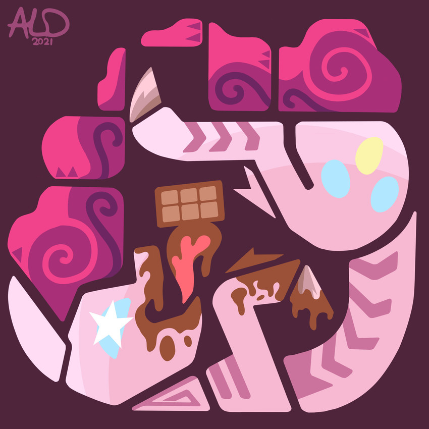 blue_eyes candy chocolate cutie_mark dessert female feral food hair licking messy_eater pink_hair solo star star_eye tongue tongue_out aldillustration capcom friendship_is_magic hasbro monster_hunter my_little_pony pinkie_pie_(mlp) equid equine horse mammal pony 1:1 absurd_res hi_res pink_theme