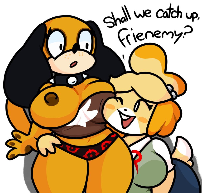 duck hunt dog, huntress, and isabelle (animal crossing and etc) created by lewdewott